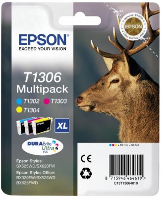 Pack 4 Cartuchos Tinta Epson T1306 / C13T13064010 Original