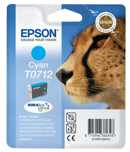 Cartucho Tinta Epson T0712 / C13T07124011 Cian Original