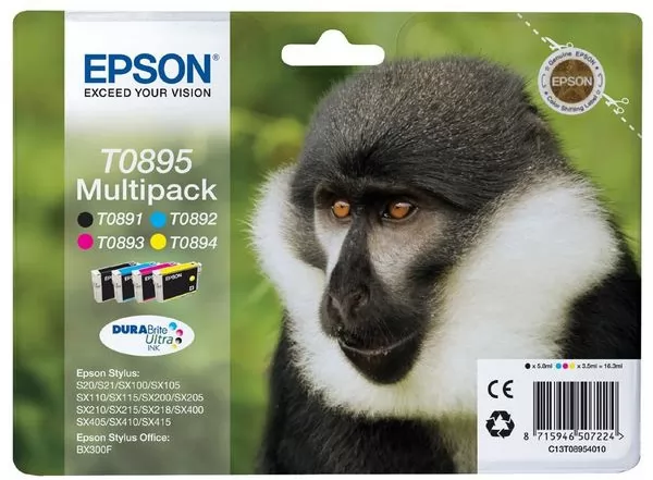 Pack 4 Cartuchos Tinta Epson T0895 / C13T08954011 Original