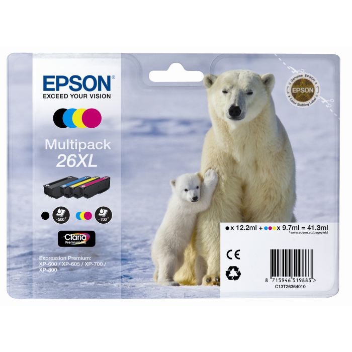 Pack 4 Cartuchos Tinta Epson T2636 Original