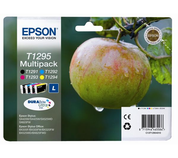 Pack 4 Cartuchos Tinta Epson T1295 / C13T12954011 Original