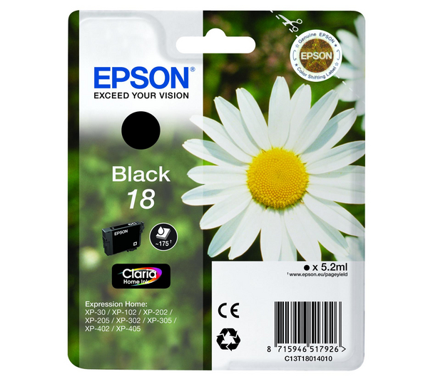 Cartucho Tinta Epson T1801 / C13T18014010 Negro Original