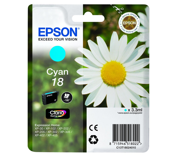 Cartucho Tinta Epson T1802 / C13T18024010 Cian Original