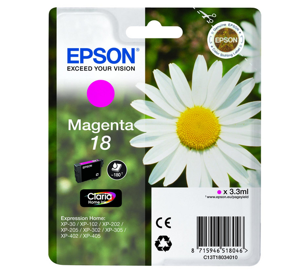Cartucho Tinta Epson T1802 / C13T18024010 Magenta Original