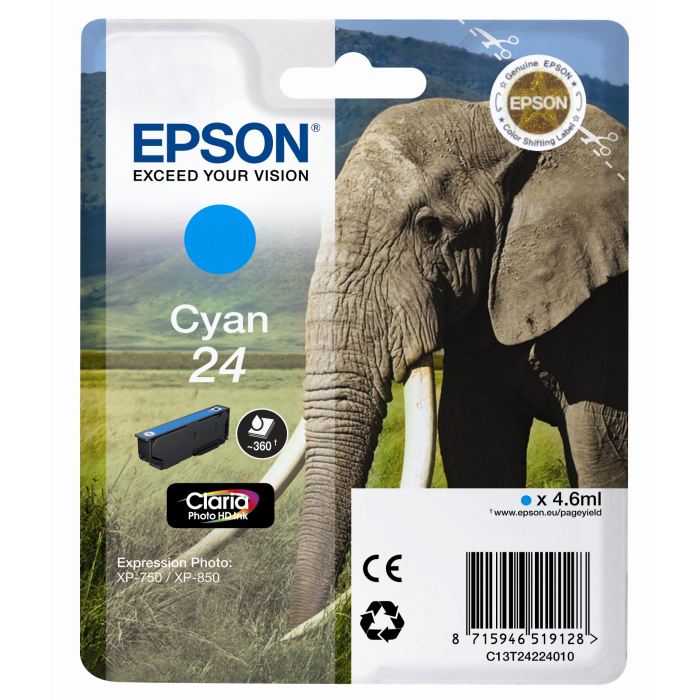 Cartucho Tinta Epson T2422 Cian Original