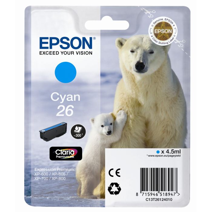 Cartucho Tinta Epson T2612 Cian Original