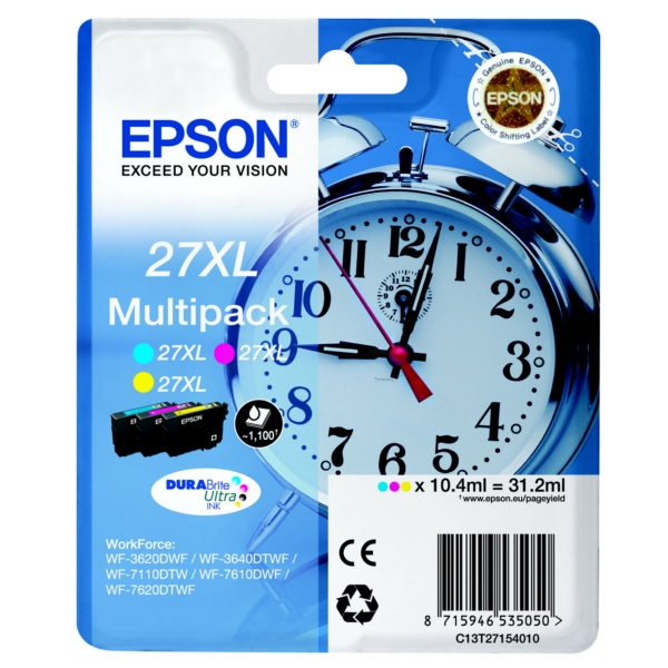 Pack 3 Cartuchos Tinta Epson T2715 / C13T27154010 Original