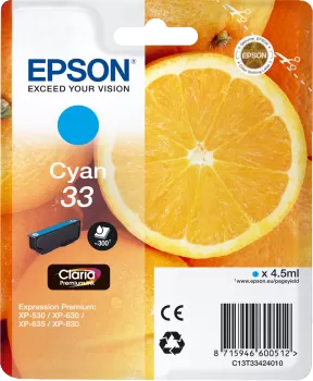 Cartucho Tinta Epson T3342 Cian Tinta Original