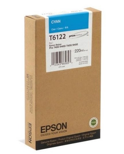 Cartucho Tinta Epson T6122 / C13T612200 Cian Original