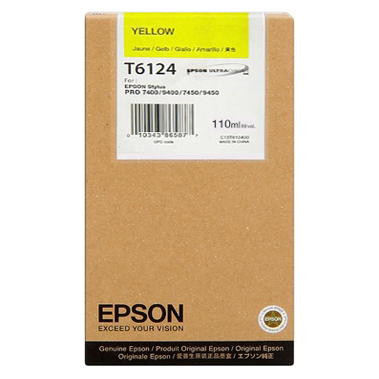 Cartucho Tinta Epson T6124 / C13T612400 Amarillo Original