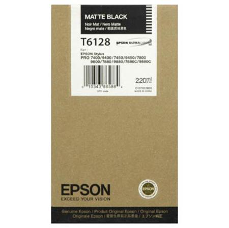 Cartucho Tinta Epson T6128 / C13T612800 Negro Mate Original