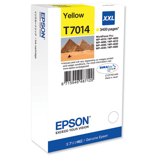 CARTUCHO Tinta EPSON T7014 / C13T70144010 AMARILLO ORIGINAL