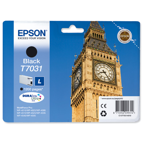 Cartucho Tinta Epson T7031 / C13T70314010 Negro Original