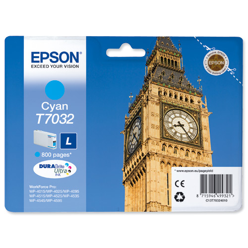 Cartucho Tinta Epson T7032 / C13T70324010 Cian Original