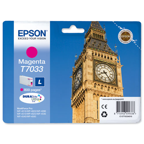 Cartucho Tinta Epson T7033 / C13T70334010 Magenta Original