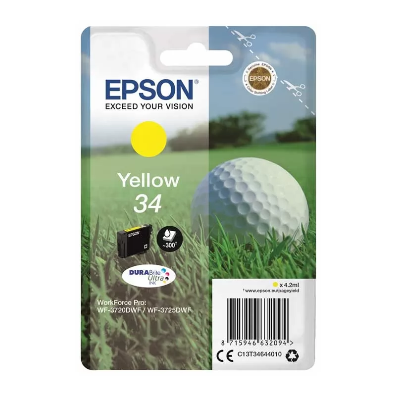 Cartucho Tinta Epson T3464 Amarillo Original