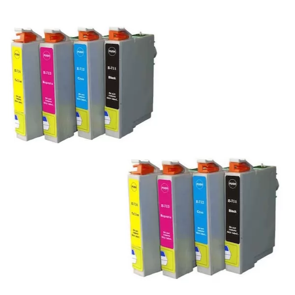 Pack 8 Cartuchos Epson T0711 T0712 T0713 T0714 Compatibles