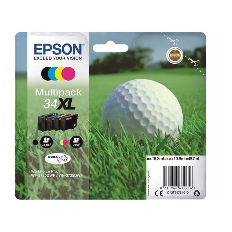 Pack 4 Cartuchos Tinta Epson T3476 XL Original 